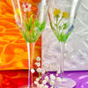 Hand-Painted Floral Tulip Wine Glasses