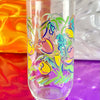 Painterly Flower Tumbler Glass