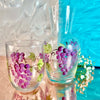 Hand-Painted Grape Glass Carafe and Cup Set