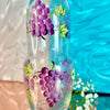 Hand-Painted Grape Glass Carafe and Cup Set