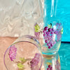 Hand-Painted Grape Glass Carafe and Cup Set