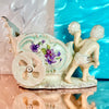 Ceramic Cherub and Violet Chariot Planter