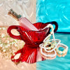 Glass Red Heart Loving Cup