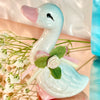 Ceramic Rose Goose Figurine