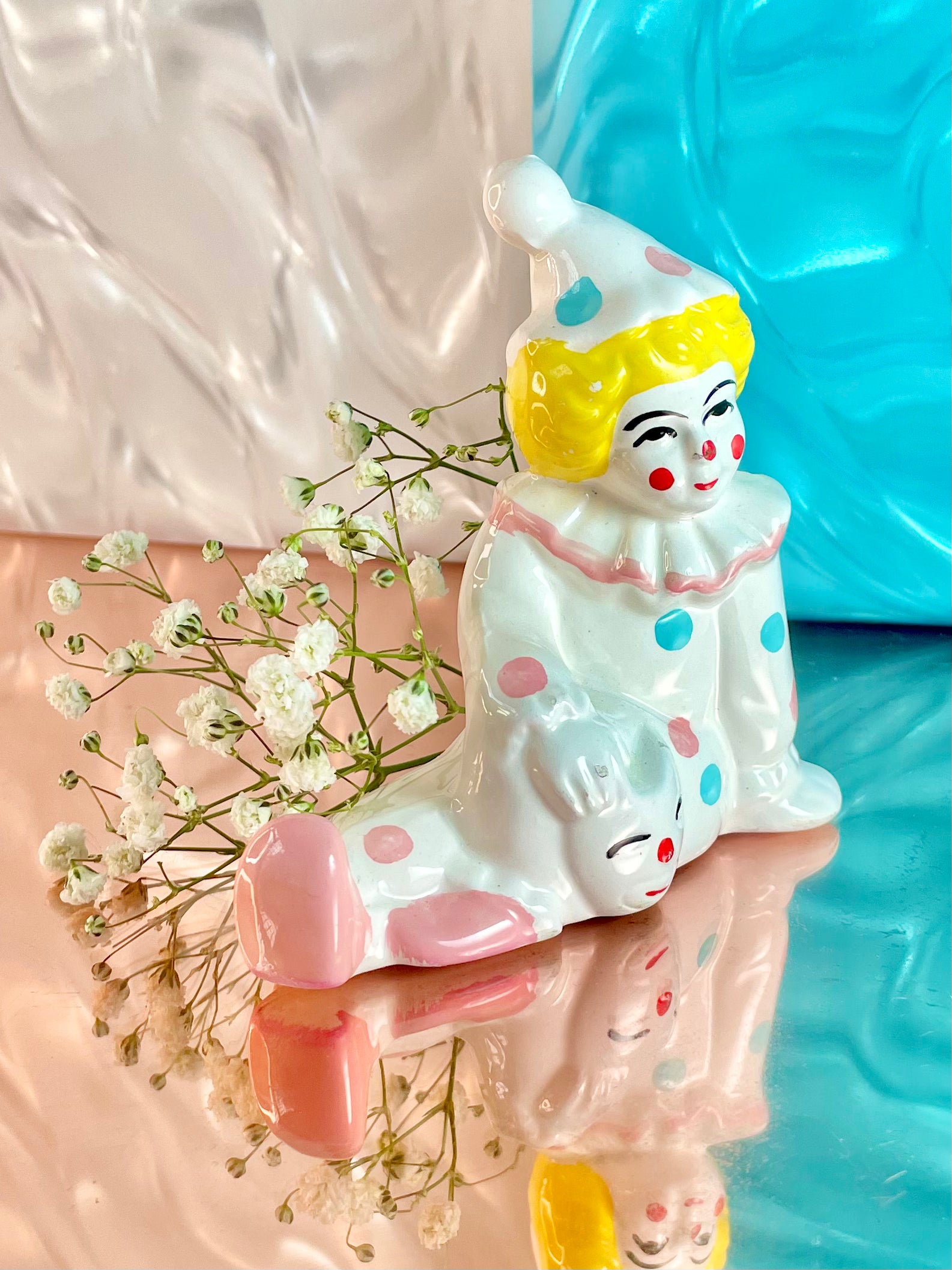 Pastel Clown Figurine