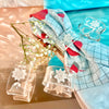 Etched Lucite Rose Napkin Holders