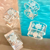 Etched Lucite Rose Napkin Holders