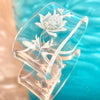 Etched Lucite Rose Napkin Holders