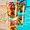 Psychedelic Purple and Lime Green Whiskey Glasses