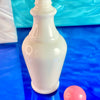 Milk Glass Perfume Bottle With Pink Cap