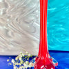 Hand-Blown Glass Red Daisy Bud Vase