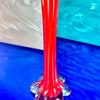 Hand-Blown Glass Red Daisy Bud Vase