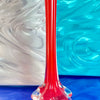 Hand-Blown Glass Red Daisy Bud Vase