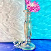 Clear Peach Glass Bud Vase