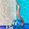 Hand-Blown Blue and Red Glass Spiral