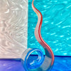 Hand-Blown Blue and Red Glass Spiral