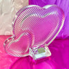 Striped Double Heart Crystal Photo Frame