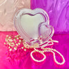 Striped Double Heart Crystal Photo Frame