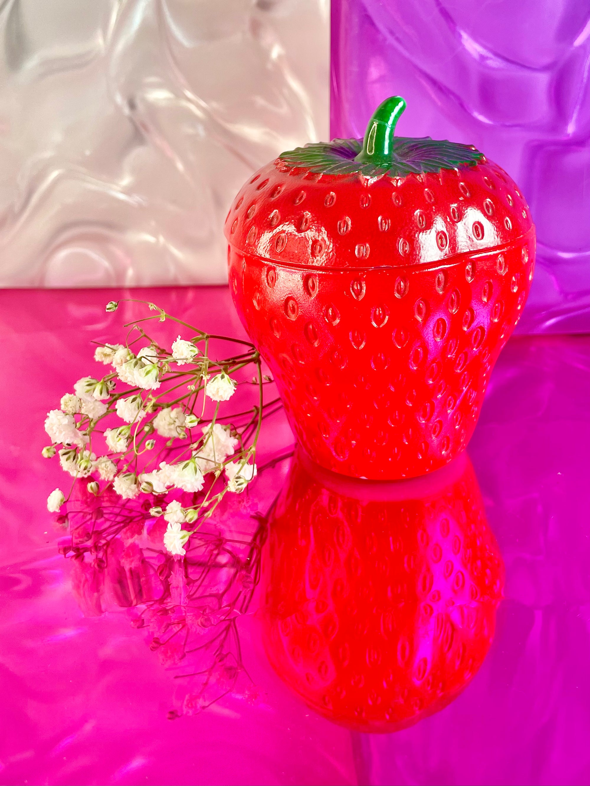 Ceramic Strawberry Stasher Jar