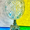 Large Crystal Brass and Marble Goblet Vase