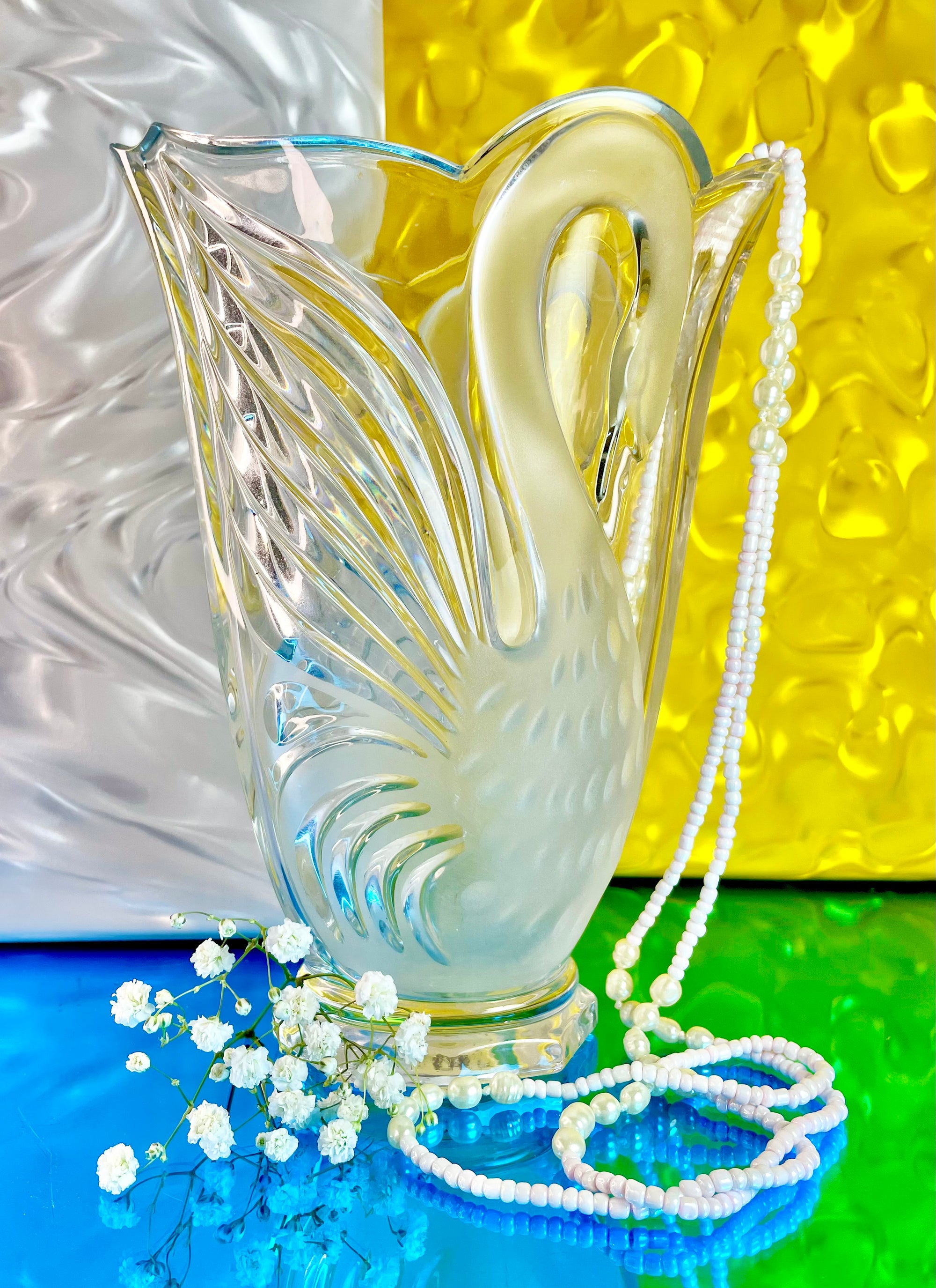 Crystal Swan Vase