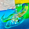 Hand-Blown Color Swirl Glass Dish