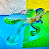 Hand-Blown Color Swirl Glass Dish