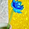 Hand-Blown Blue Glass Flower