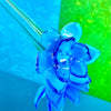 Hand-Blown Blue Glass Flower