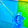 Hand-Blown Blue Glass Flower