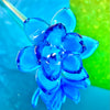 Hand-Blown Blue Glass Flower