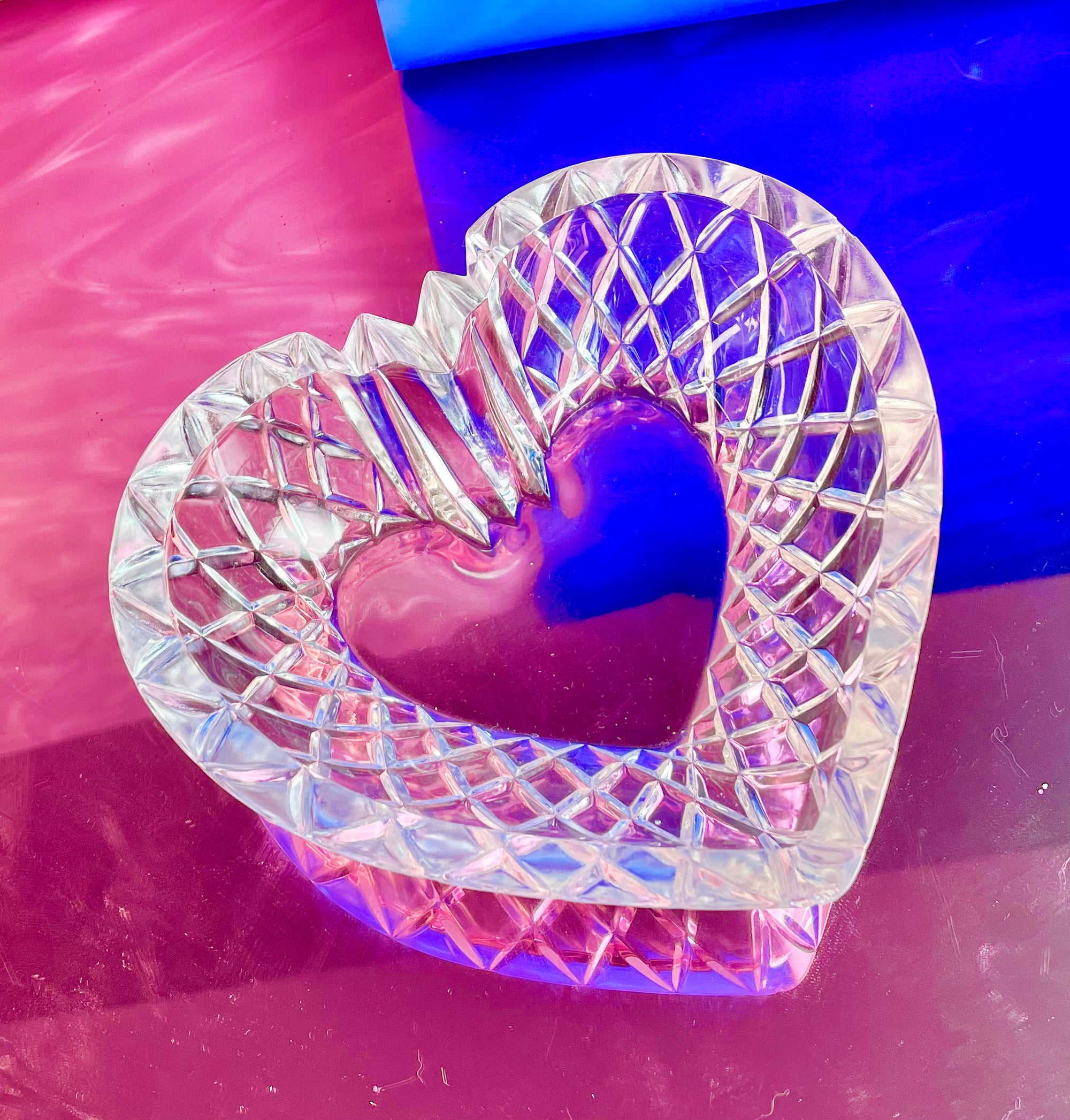 Cut-Crystal Heart Dish