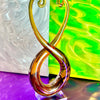 Hand-Blown Gold and Orange Glass Abstract Flame Sculpture