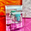 Square Mirror and Glass Candle Holder