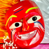 Red Smiling Dude Wooden Wall Mask