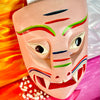 Pink Smiling Fangs Wooden Wall Mask