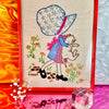 Bonet Girl and Kitten Needle Point