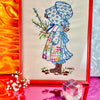 Bonet and Boots Girl Needle Point