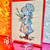 Bonet and Boots Girl Needle Point