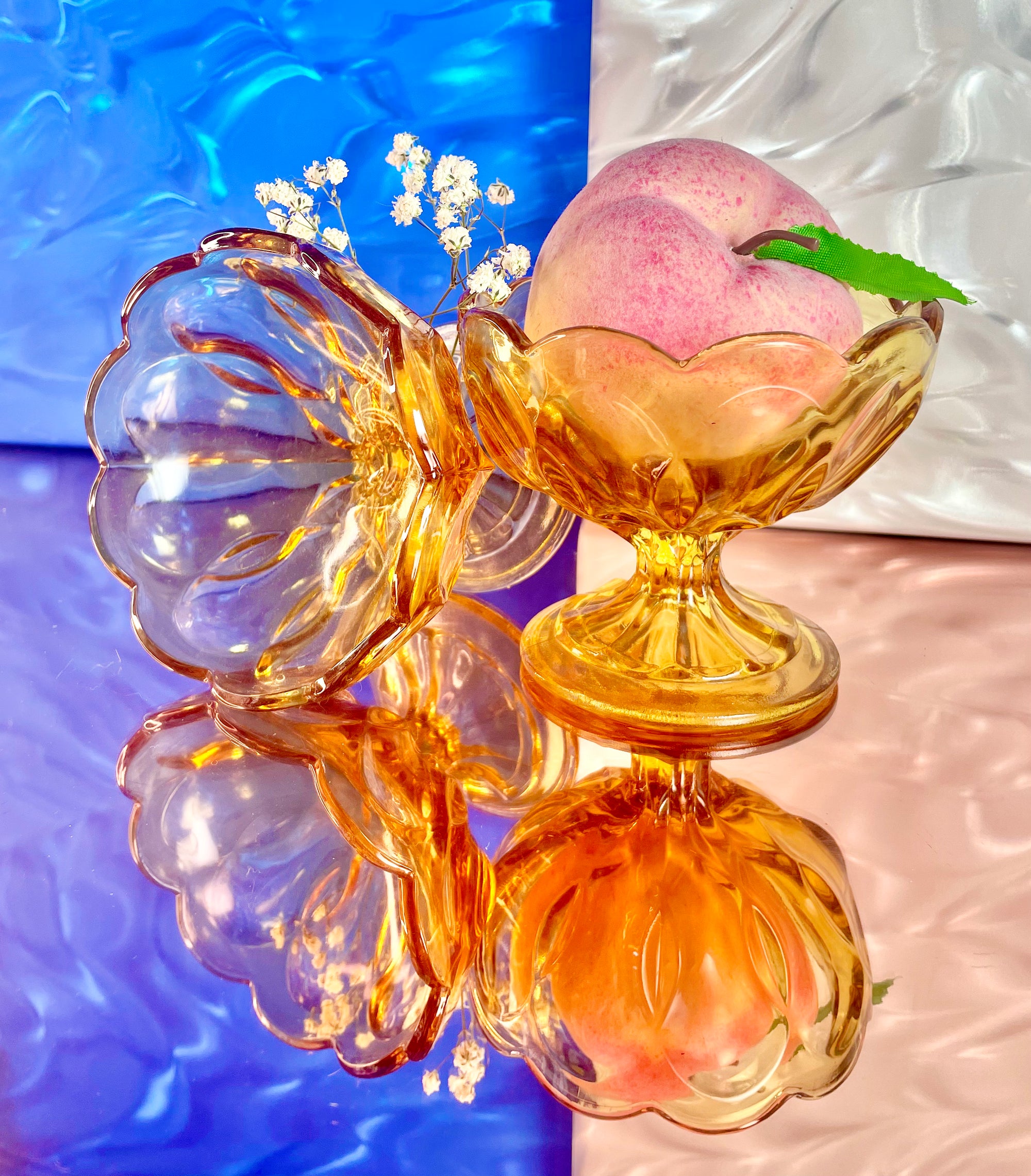 Orange Glass Sherbet Bowls