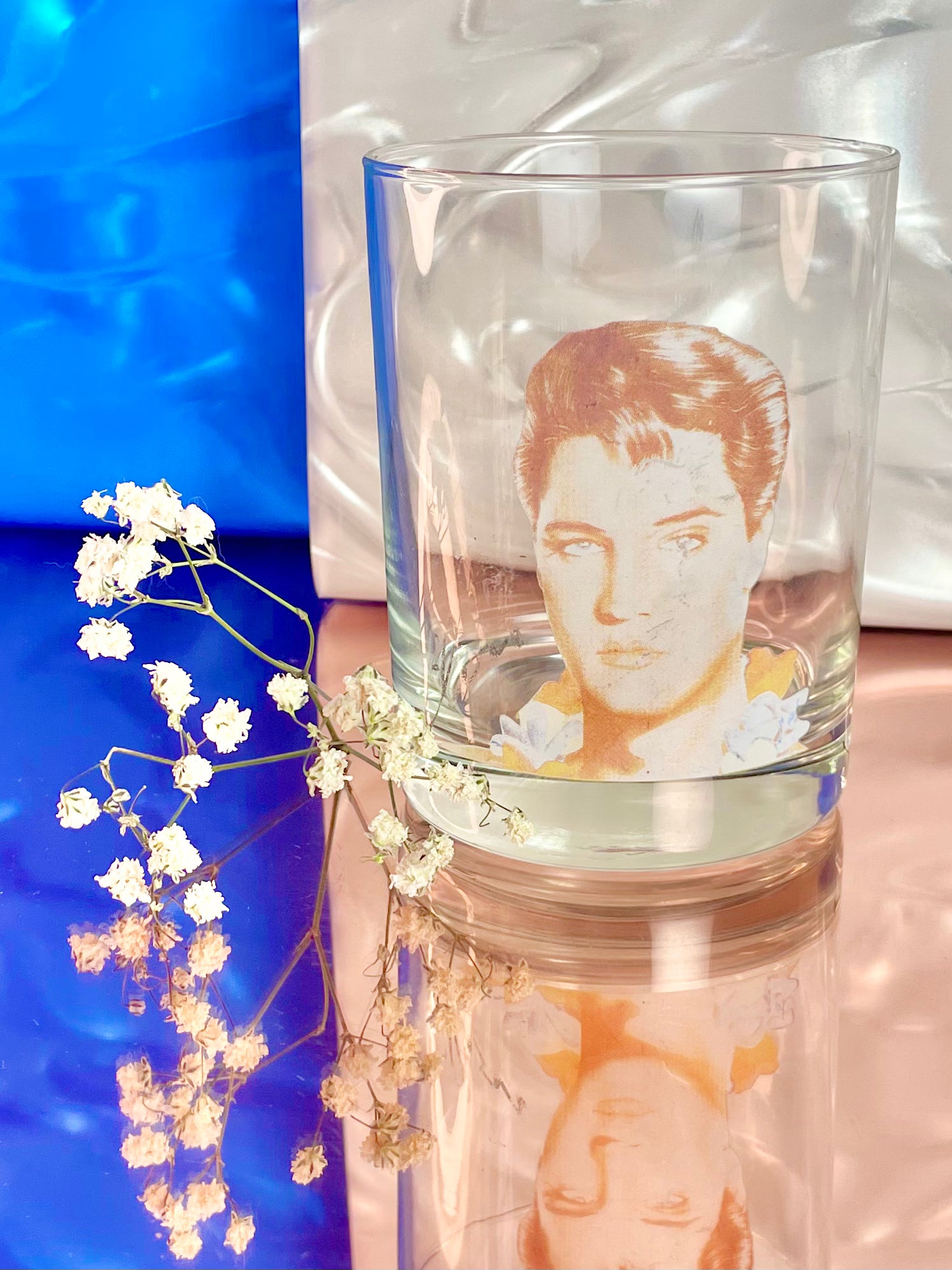 Blue Hawaii Elvis Presley Whiskey Glass