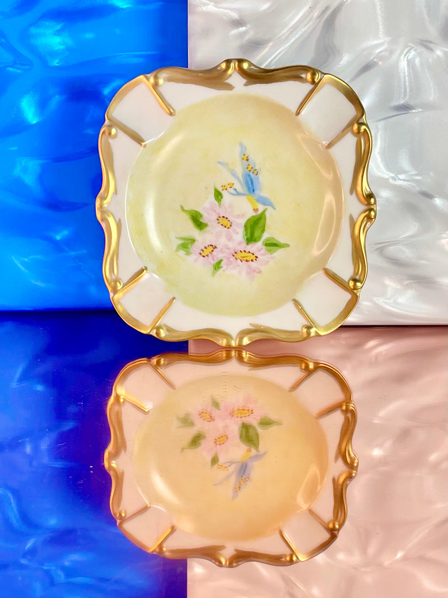 Hand-Painted Porcelain Butterfly Dish