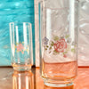 Pink Rose Tumbler Glasses