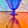 Rose Cobalt Glass Compote Bowl