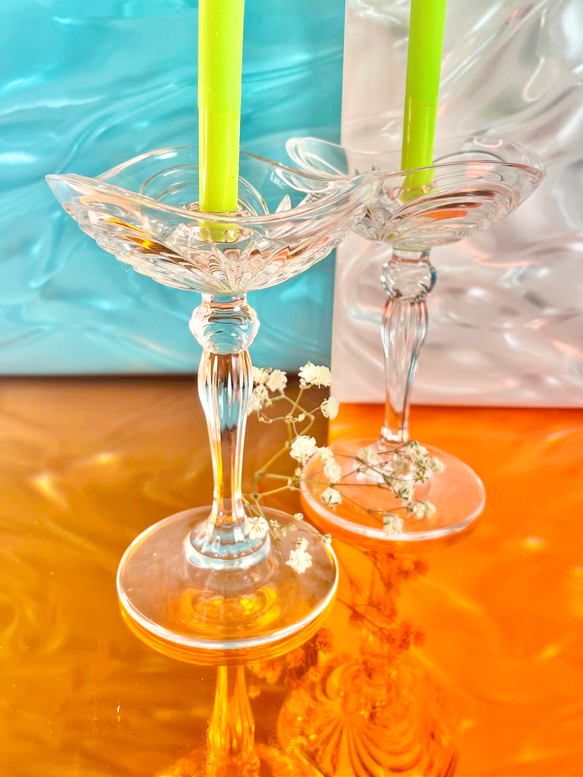 Wavy Crystal Candle Holders