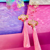 Pink and Gold Knot Tassel Earrings