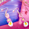 Hand-Made Pastel Floral Beaded Earrings