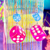 Hot Pink Dice Earrings