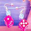 Hot Pink Dice Earrings