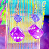 Purple Dice Earrings